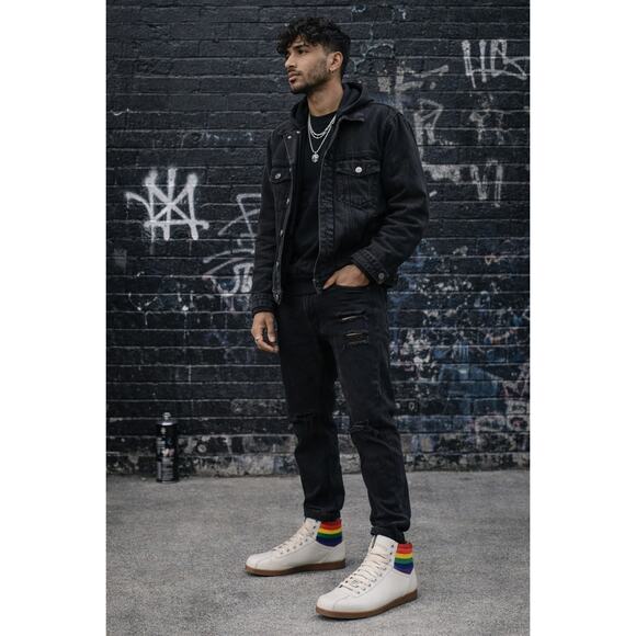 GUCCI Sneakers Men\'s 7.5 Bambi High Tops Rainbow Pride Authentic‎ Designer main image 12